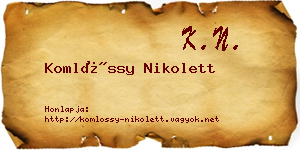 Komlóssy Nikolett névjegykártya