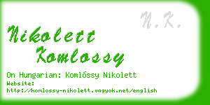 nikolett komlossy business card